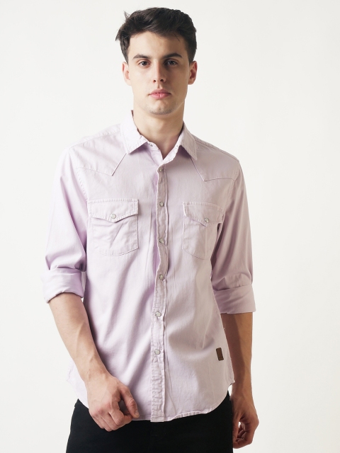 

Blue Saint Men Lavender Smart Slim Fit Solid Casual Shirt