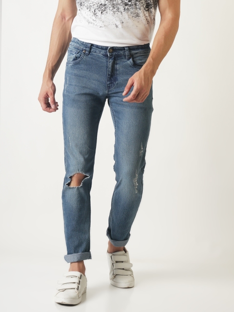 

Blue Saint Men Blue Slim Fit Mid-Rise Slash Knee Jeans