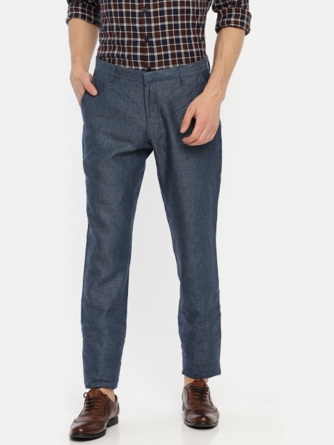 

Louis Park Men Blue Tailored Slim Fit Solid Regular Trousers