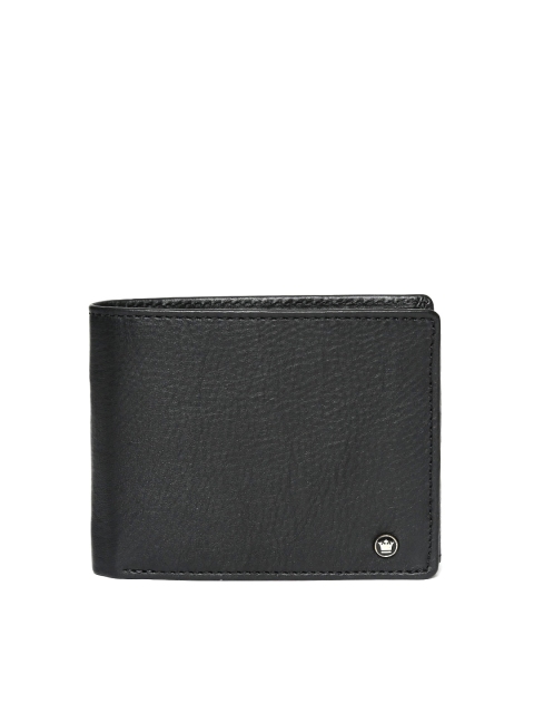 

Louis Philippe Men Black Solid Genuine Leather Two Fold Wallet