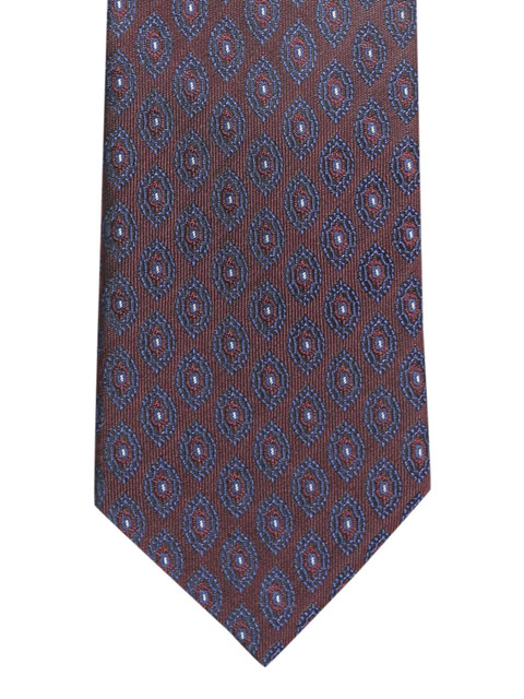 

Louis Philippe Maroon & Navy Silk Woven Design Broad Tie