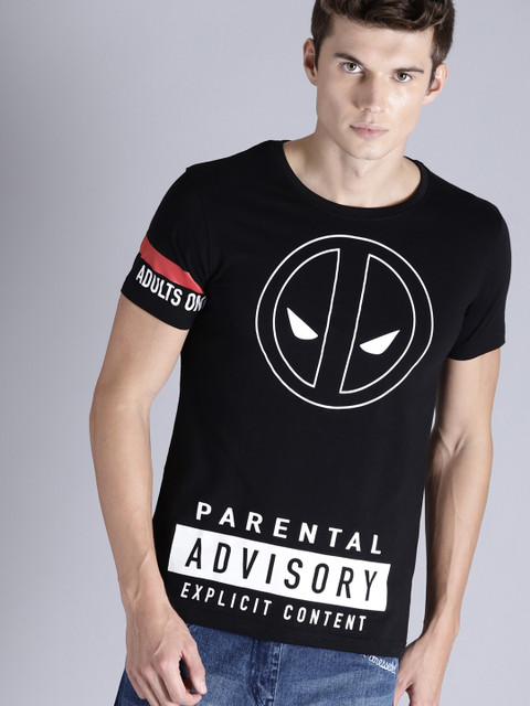 

Kook N Keech Marvel Men Black Printed Round Neck T-shirt