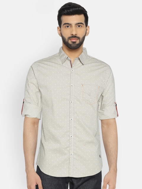 

SPYKAR Men Beige Regular Fit Printed Casual Shirt