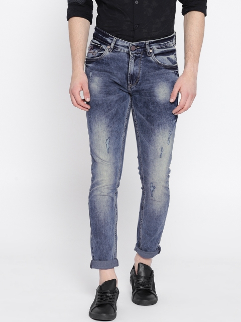 

SPYKAR Men Blue Super Skinny Fit Low-Rise Low Distress Stretchable Jeans