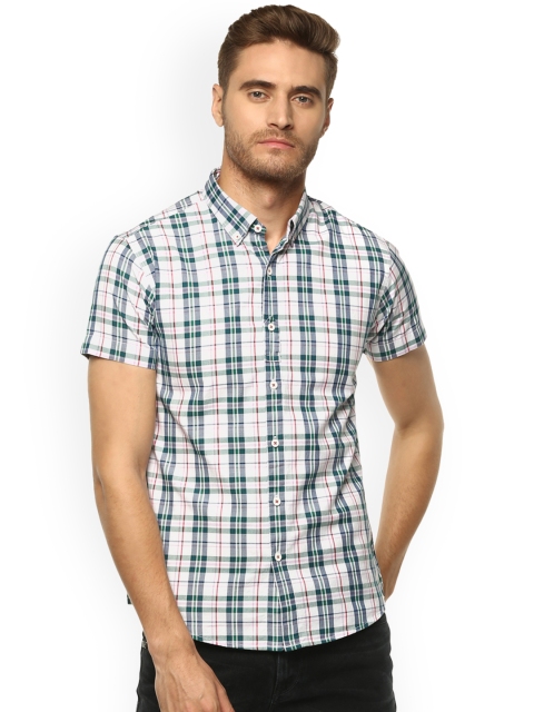 

SPYKAR Men Green & Off-White Slim Fit Checked Casual Shirt