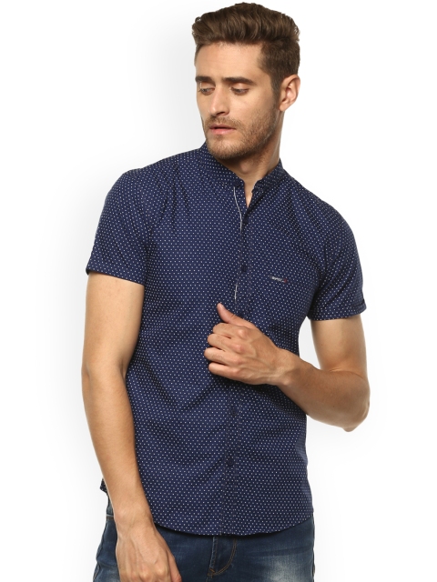 

SPYKAR Men Navy Blue Original Slim Fit Printed Casual Shirt
