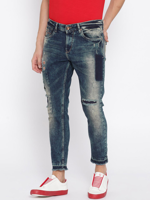 

SPYKAR Men Blue Slim Fit Low-Rise Low Distress Stretchable Jeans