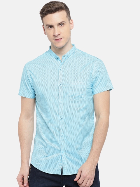 

SPYKAR Men Blue Regular Fit Printed Casual Shirt
