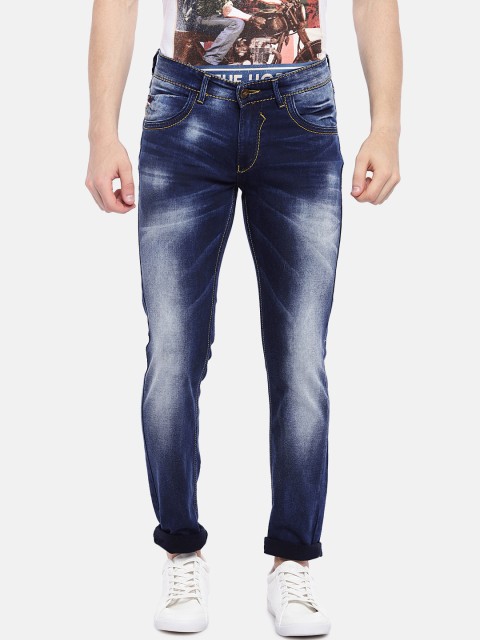 

SPYKAR Men Navy Blue Skinny Fit Low-Rise Clean Look Stretchable Jeans