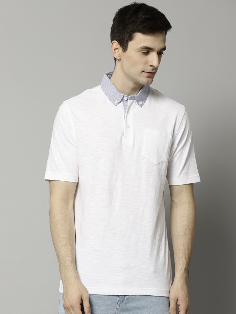 

Marks & Spencer Men White Solid Polo Collar T-shirt