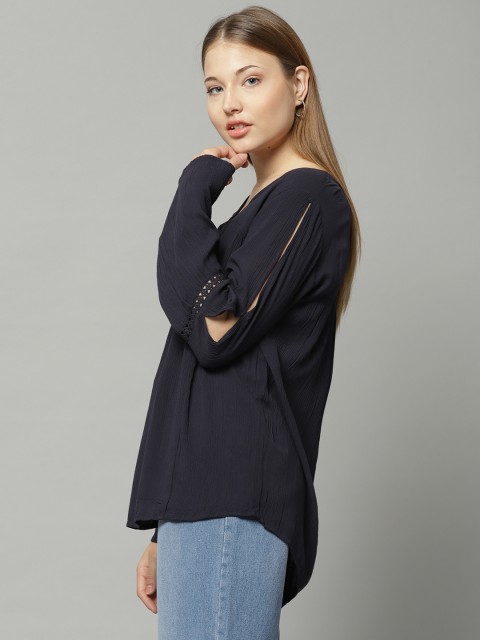 

Marks & Spencer Women Navy Blue Solid A-Line Top