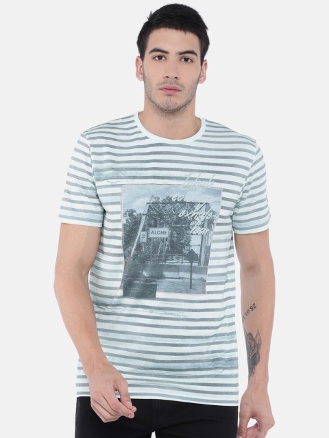 

Jack & Jones Men Grey Melange Printed Round Neck T-shirt