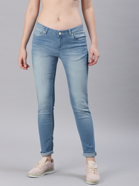 

HRX by Hrithik Roshan Women Blue Skinny Fit Mid-Rise Jeans