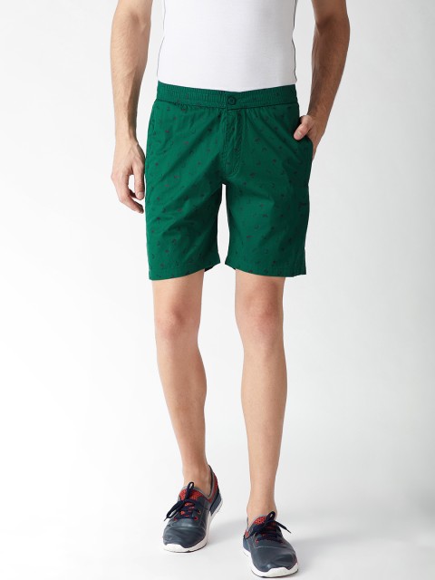 

Okane Men Green Printed Regular Fit Shorts