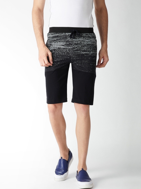 

Okane Men Black Self Design Regular Fit Regular Shorts