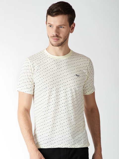 

Okane Men Off-White Printed Round Neck T-shirt