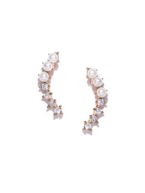 

OOMPH Gold-Toned & White Contemporary Studs