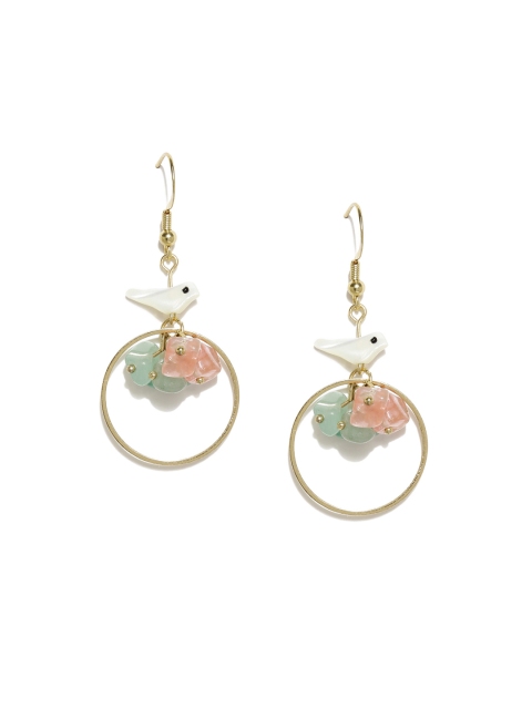 

OOMPH Gold-Toned Circular Drop Earrings