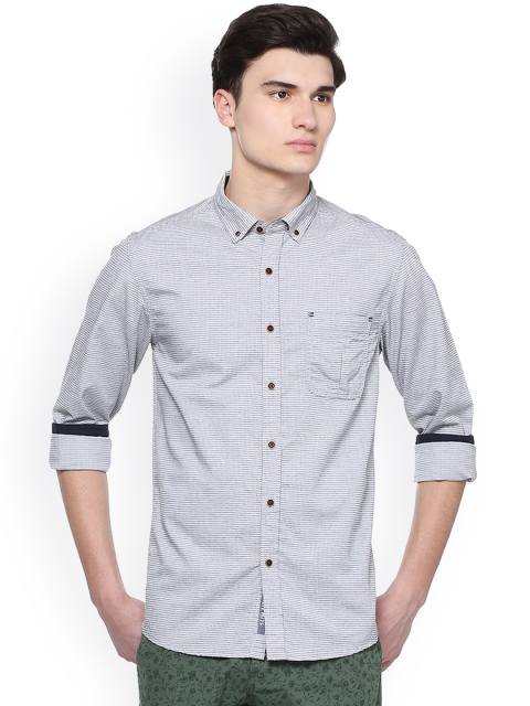 

People Men Grey Regular Fit Printed Casual Shirt