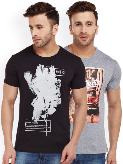 

VIMAL JONNEY Men Pack of 2 T-shirts, Black