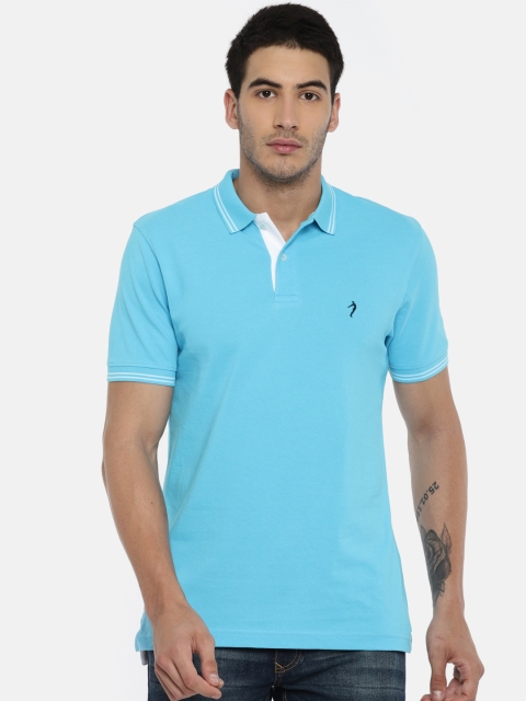 

Indian Terrain Men Blue Solid Polo Collar T-shirt