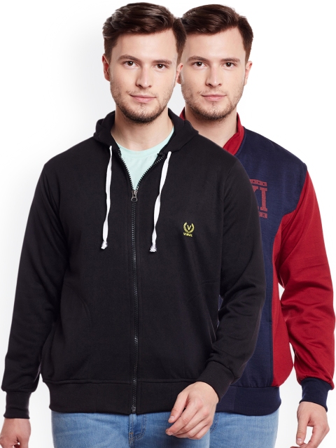 

VIMAL JONNEY Men Pack of 2 Sweatshirts, Black