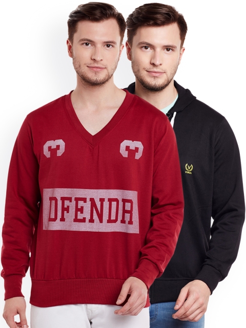 

VIMAL JONNEY Men Pack of 2 Sweatshirts, Black