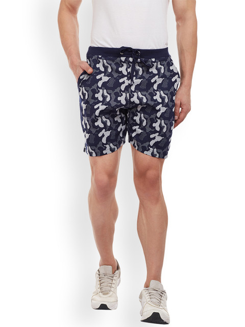 

VIMAL JONNEY Men Navy Blue Printed Regular Fit Regular Shorts