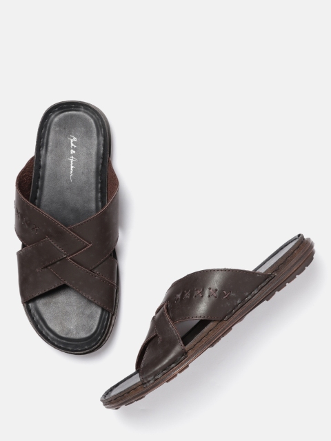 

Mast & Harbour Men Coffee Brown Comfort Sandals