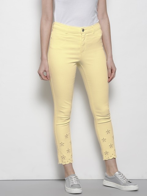 

DOROTHY PERKINS Women Yellow Cropped Frankie Jeggings