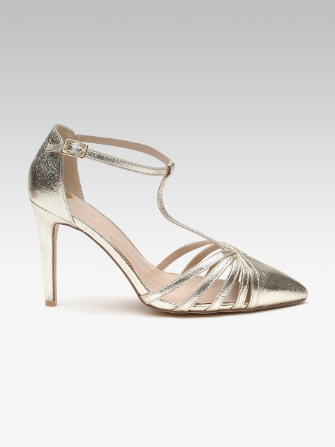 

DOROTHY PERKINS Women Gold-Toned Solid Stilettos