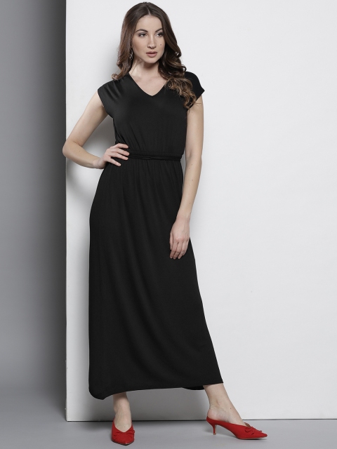 

DOROTHY PERKINS Women Petite Black Solid Maxi Dress