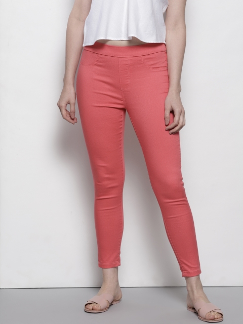 

DOROTHY PERKINS Women Coral Pink Jeggings
