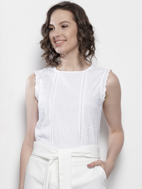 

DOROTHY PERKINS Women White Embroidered Top