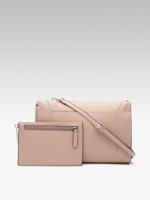 

DOROTHY PERKINS Peach-Coloured Solid Sling Bag