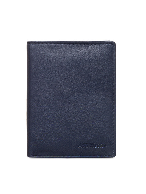 

Aditi Wasan Unisex Blue Solid Leather Card Holder