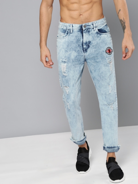 

Kook N Keech Disney Men Blue Anti Regular Fit Mid-Rise Highly Distressed Jeans