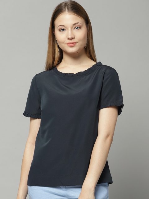 

Marks & Spencer Women Navy Blue Solid Top