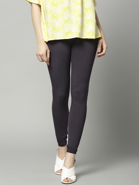 

Marks & Spencer Women Purple High-Rise Leggings