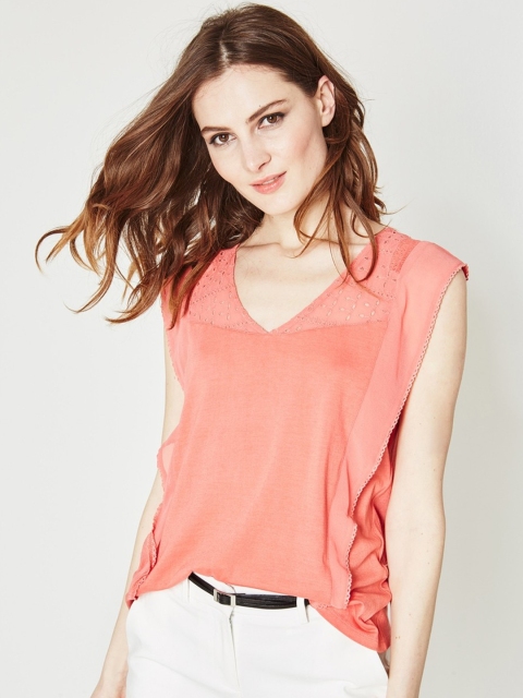 

promod Women Pink Solid Top