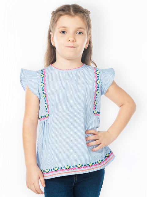 

Cherry Crumble Girls Blue Solid Top