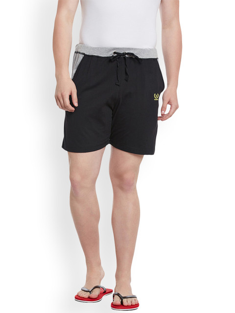 

VIMAL JONNEY Men Black Solid Lounge Shorts NN9-BLACK01