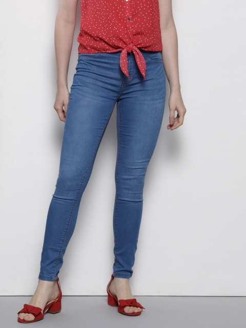 

DOROTHY PERKINS Women Blue Super Skinny Fit Mid-Rise Clean Look Stretchable Frankie Jeans