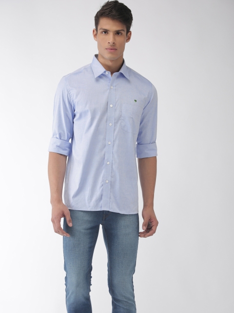 

Flying Machine Men Blue Regular Fit Solid Casual Shirt