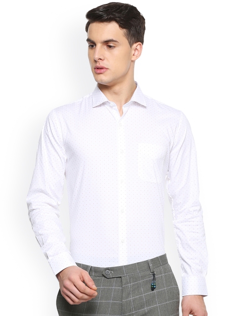 

Peter England Elite Men White Slim Fit Printed Casual Shirt