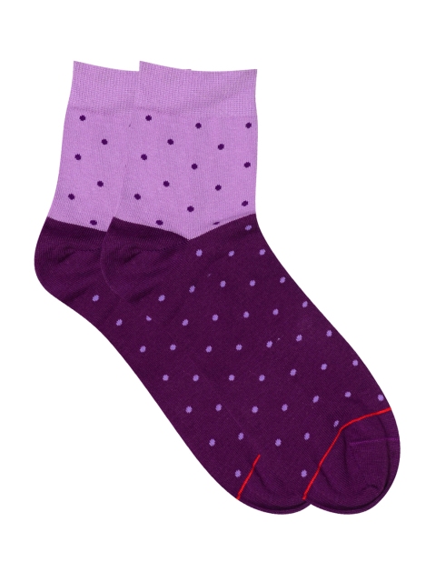 

Soxytoes Men Purple & Pink Polka Dots Patterned Socks