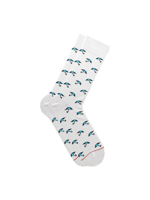 

Soxytoes Men White & Blue Printed Socks