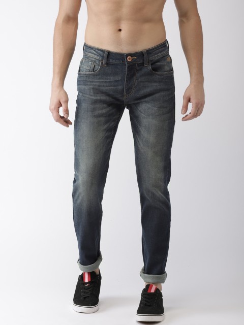 

Flying Machine Men Blue Michael Slim Tapered Fit Mid-Rise Clean Look Stretchable Jeans