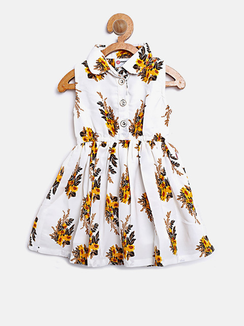 

Peppermint Girls Off-White Floral Print Fit and Flare Dress