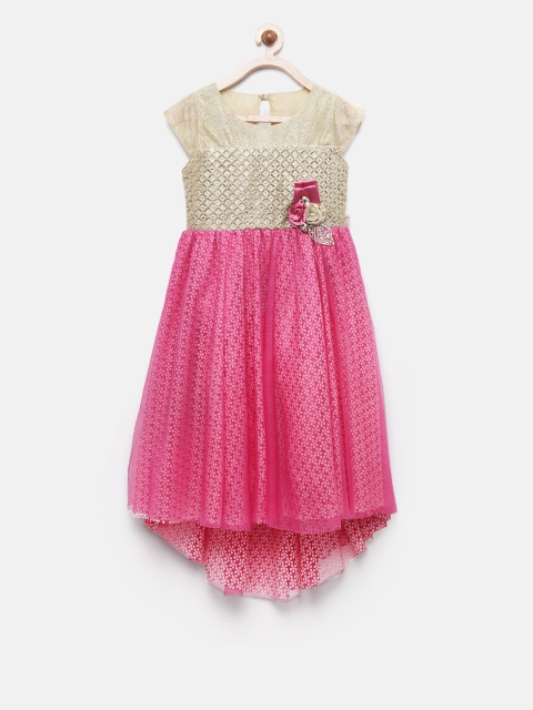 

Peppermint Girls Gold-Toned Embellished Fit and Flare Dress
